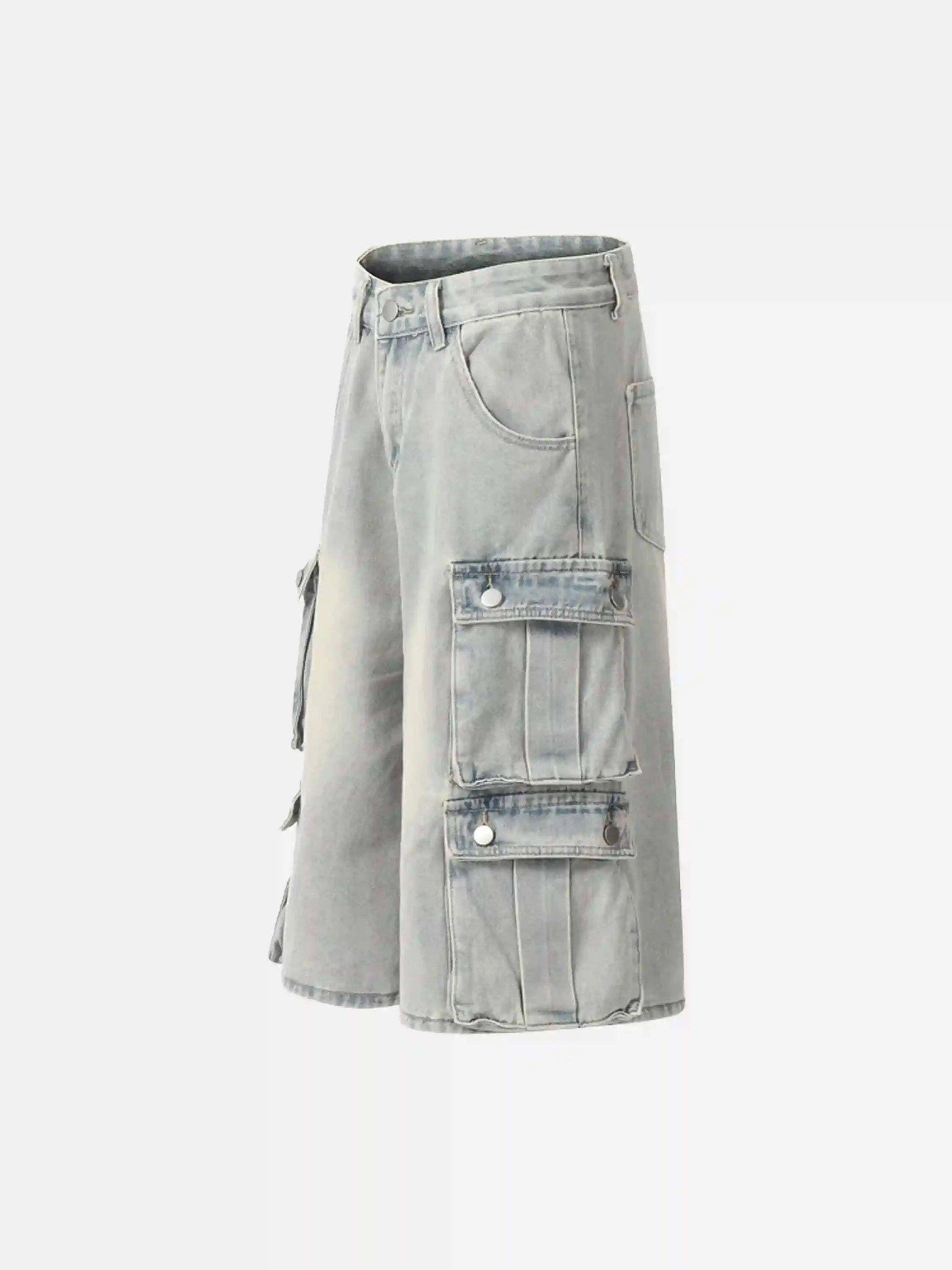 Concert Outfit Vintage Washed Loose Wide-Leg Denim Jorts