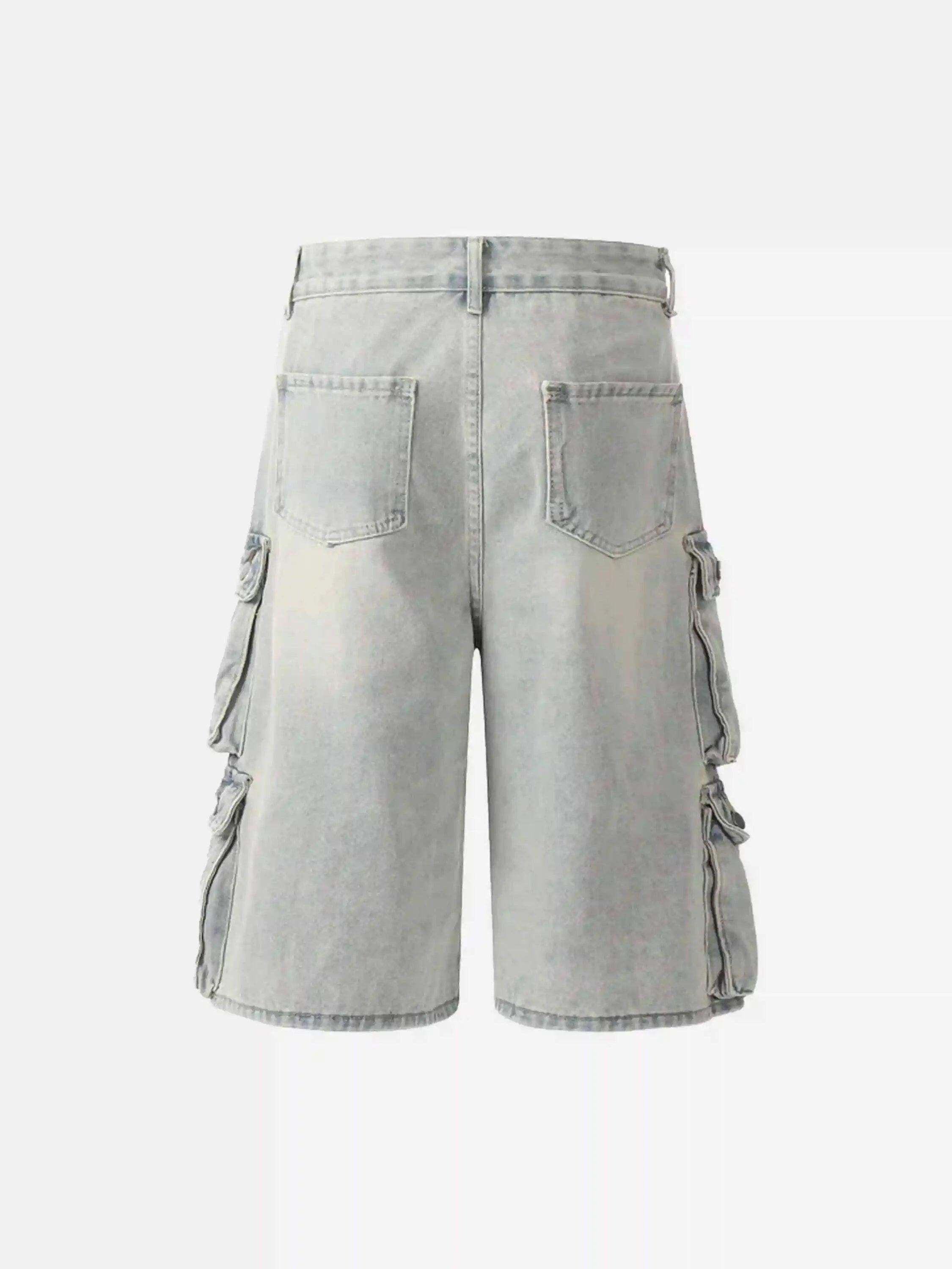 Concert Outfit Vintage Washed Loose Wide-Leg Denim Jorts