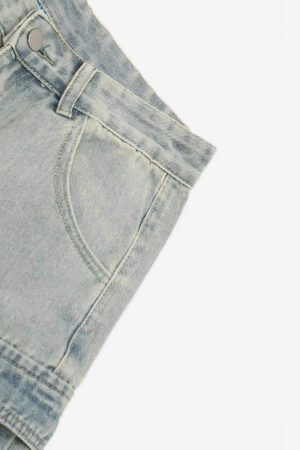 Concert Outfit Vintage Washed Loose Wide-Leg Denim Jorts