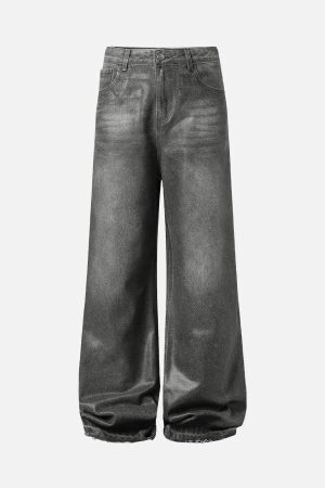 Concert Outfit Washed Batik Straight Jeans