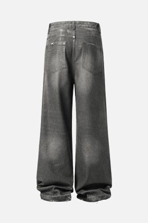 Concert Outfit Washed Batik Straight Jeans