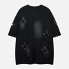 Concert Outfit Washed Broken Holes Tee