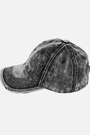 Concert Outfit Washed Denim Outdoor  Cap