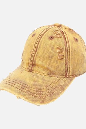 Concert Outfit Washed Denim Outdoor  Cap