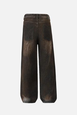 Concert Outfit Washed Distressed Multi-Pocket Ripped Jeans