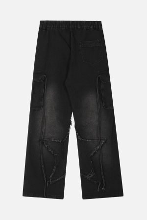Concert Outfit Washed Distressed Star Jeans