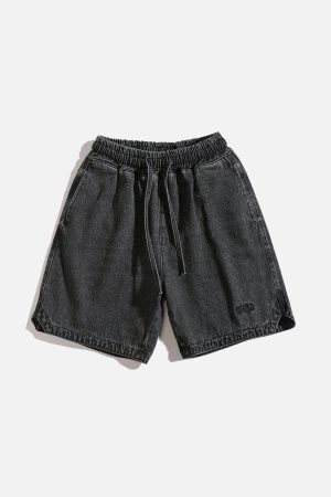 Concert Outfit Washed Embroidery Jorts