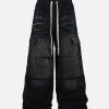 Concert Outfit Washed Multi Pocket Drawstring Cargo Jeans
