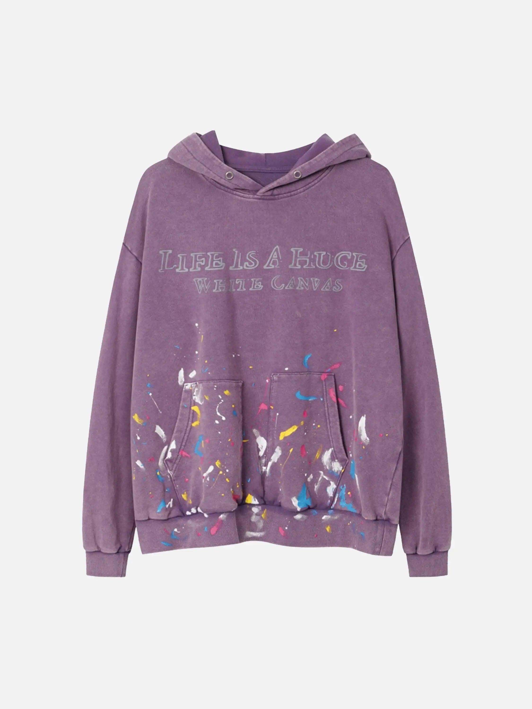 Concert Outfit Washed Paint Splash Hoodie