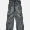 Concert Outfit Washed Side Pocket Raw Edge Baggy Jeans