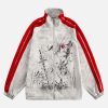 Concert Outfit Wasteland Patchwork Graffiti Zip Up Jacket