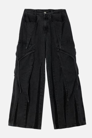 Concert Outfit Wasteland Punk Washed Wide Leg Jeans
