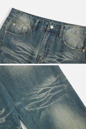 Concert Outfit Wrinkle Vintage Washed Jeans