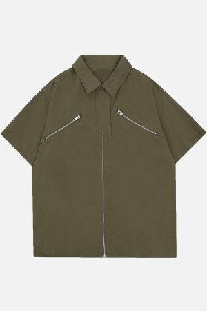 Concert Outfit Zip Patchwork Tee
