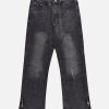 Concert Outfit Zipper Decoration Washed Jeans