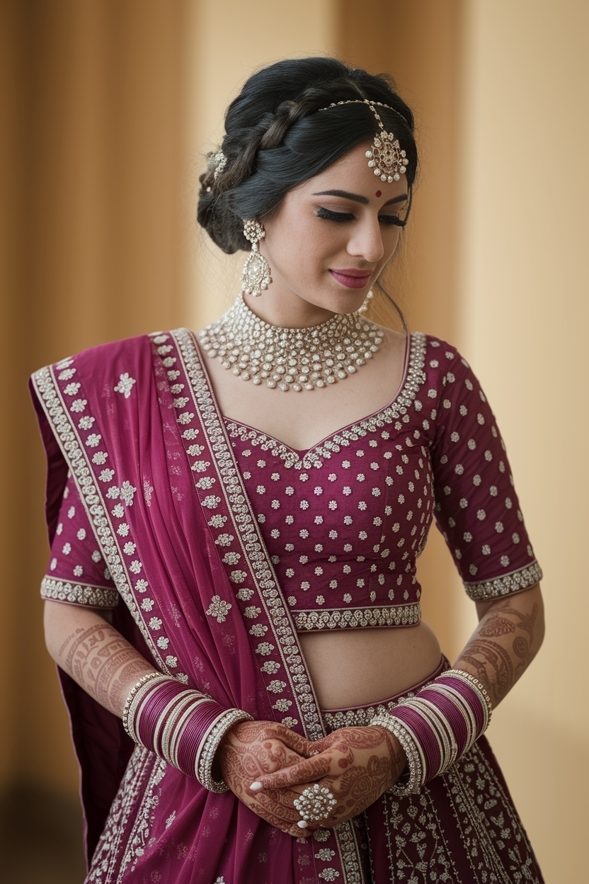 Hairstyles for Medium Length Hair for Wedding Indian Celebrations outfit idea