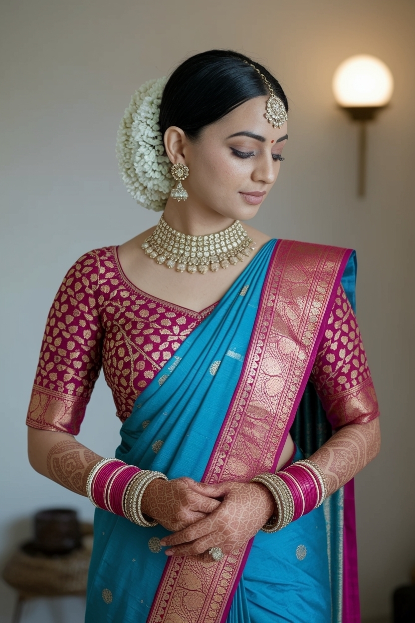 Hairstyles for Medium Length Hair Wedding Indian on Saree Styles outfit idea