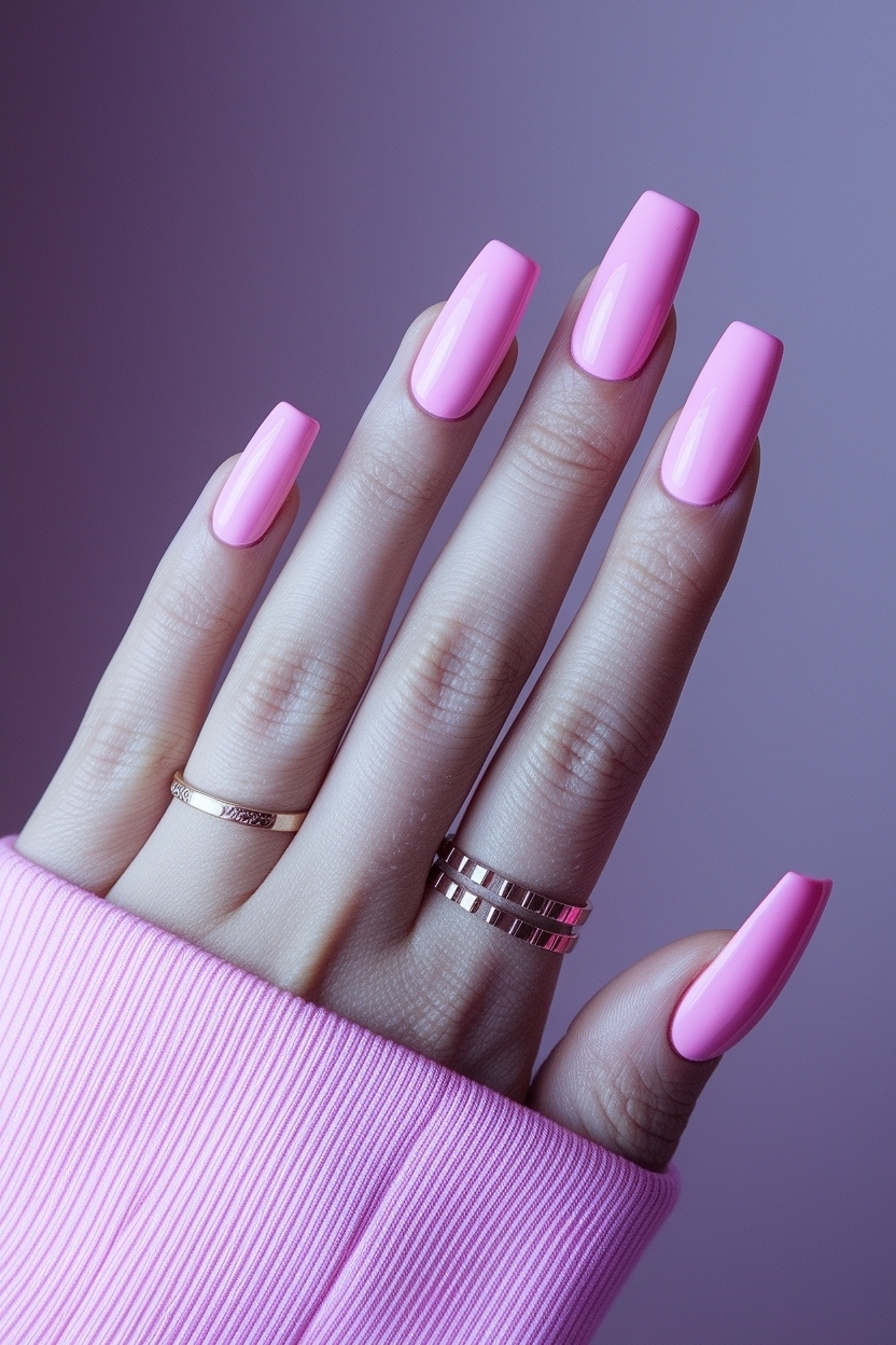 Long Square Acrylic Nails Pink: Trends You Need to Try outfit idea