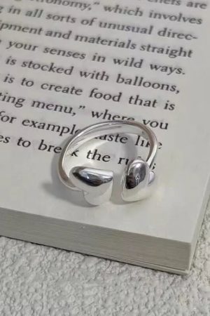 New Style Trends - Aesthetic Double Heart Glow Ring - Outfit Ideas