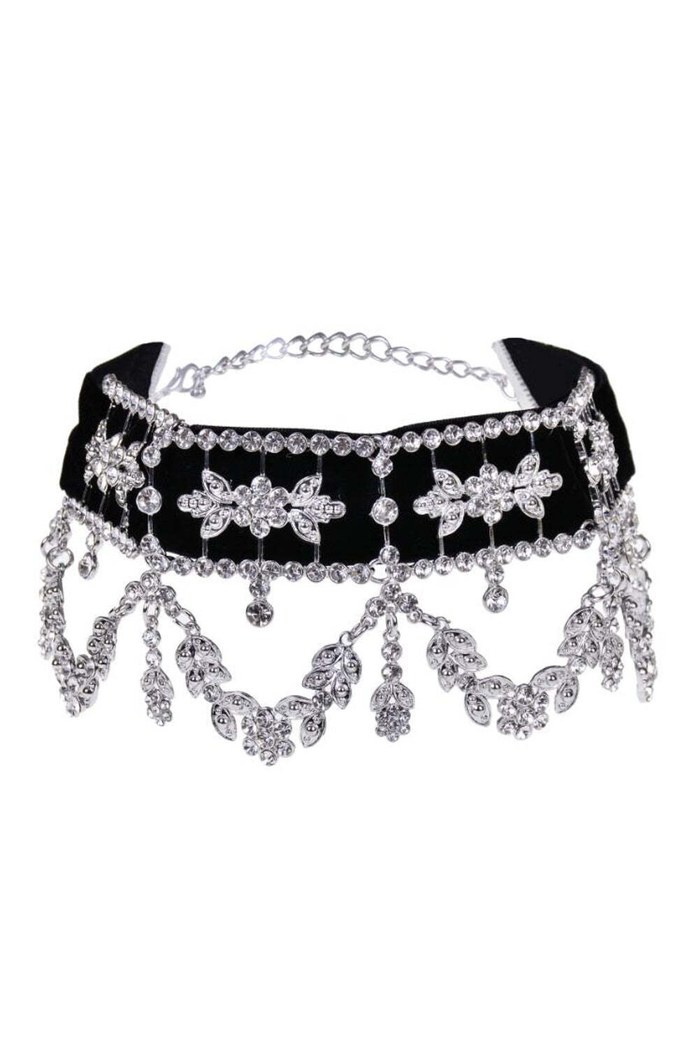 New Style Trends - Aesthetic Rhinestone Flower Necklace - Outfit Ideas