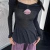 New Style Trends - Aesthetic Romantic Ruffled Long Sleeve Top - Outfit Ideas
