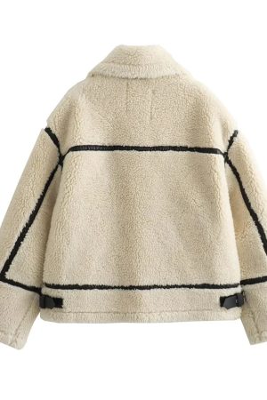 New Style Trends - Alpine Trim Shearling Y2k Jacket - Outfit Ideas
