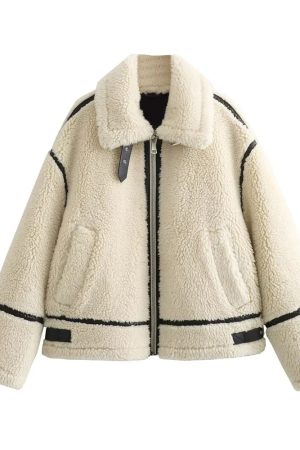 New Style Trends - Alpine Trim Shearling Y2k Jacket - Outfit Ideas