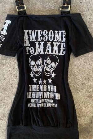 New Style Trends - Alt Buckle Strap Skull Top - Outfit Ideas