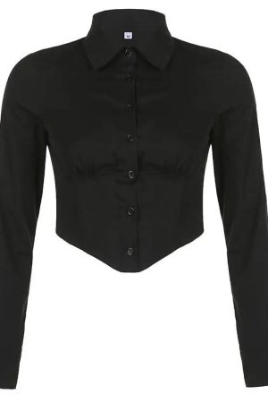New Style Trends - Alt Corset Button-Up Blouse - Outfit Ideas