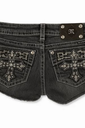 New Style Trends - Alt Crossfire Crystal Denim Shorts - Outfit Ideas