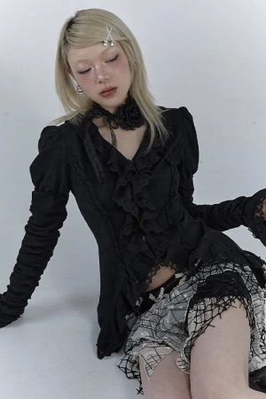 New Style Trends - Alt Dark Romance Blouse - Outfit Ideas