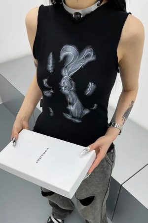 New Style Trends - Alt Edgy Ink Muscle Top - Outfit Ideas
