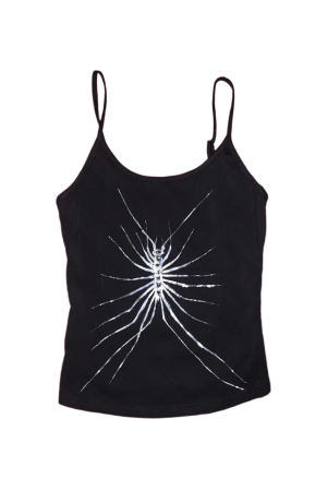 New Style Trends - Alt Edgy Widow Web Cami Top - Outfit Ideas