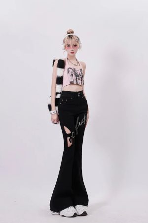 New Style Trends - Alt Faith Buckled Flare Pants - Outfit Ideas