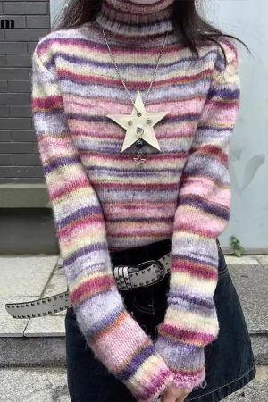 New Style Trends - Alt Fuzzy Dream Turtleneck Sweater - Outfit Ideas