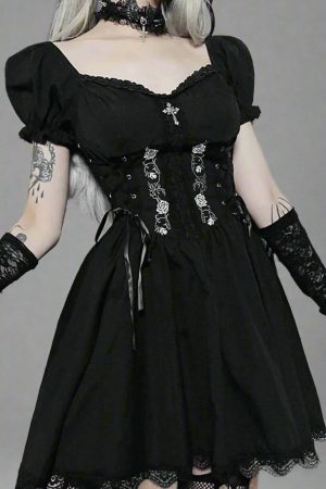 New Style Trends - Alt Goth A-line Bandage Corset Dress - Outfit Ideas