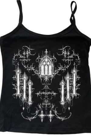 New Style Trends - Alt Gothic Cathedral Spaghetti Top - Outfit Ideas