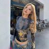 New Style Trends - Alt Patchwork Clash Long Sleeve Mesh Top - Outfit Ideas