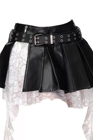 New Style Trends - Alt Punk Faux Leather Layered Skirt - Outfit Ideas