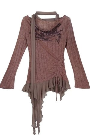 New Style Trends - Alt Rustic Dystopia Long Sleeve Top - Outfit Ideas
