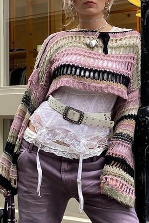 New Style Trends - Alt Shattered Lace Knit Sweater - Outfit Ideas