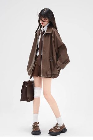 New Style Trends - Autumn Scholar Zip Retro Jacket - Outfit Ideas