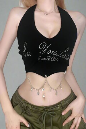 New Style Trends - Bad Intentions Halter Charm Alt Edgy Top - Outfit Ideas