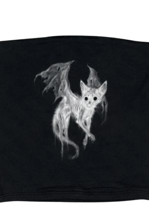 New Style Trends - Bat Cat Alt Goth Horror Top - Outfit Ideas