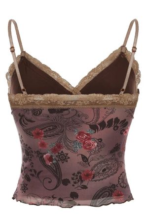 New Style Trends - Boho Bloom Lace Aesthetic Cami Crop Top - Outfit Ideas