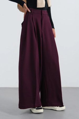 New Style Trends - Bordeaux Breeze Retro Palazzo Pants - Outfit Ideas