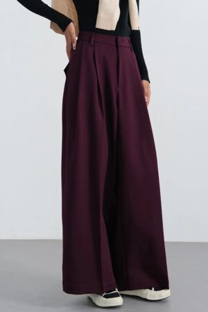 New Style Trends - Bordeaux Breeze Retro Palazzo Pants - Outfit Ideas