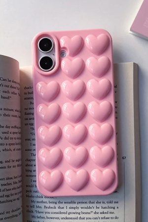 New Style Trends - Bubblegum Heart Grid Coquette iPhone Case - Outfit Ideas