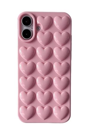 New Style Trends - Bubblegum Heart Grid Coquette iPhone Case - Outfit Ideas