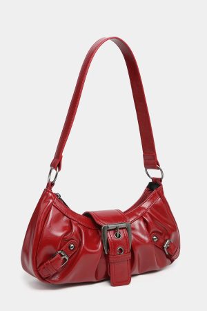 New Style Trends - Buckle Rouge Y2k Shoulder Bag - Outfit Ideas